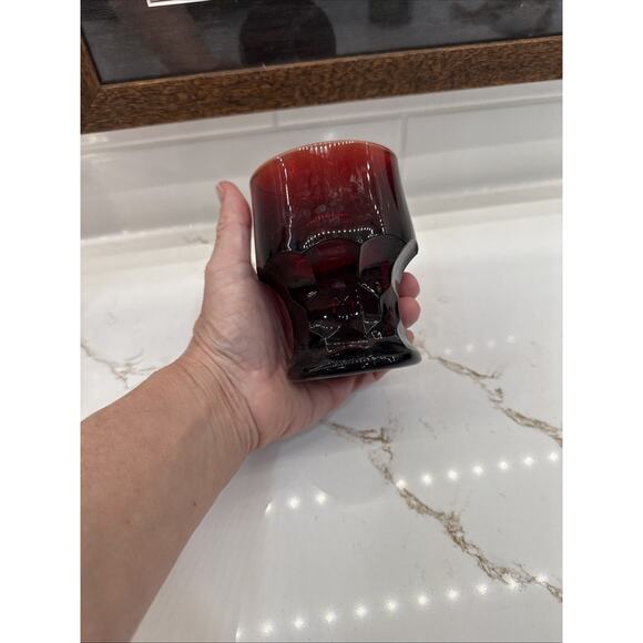 Anchor Hocking Royal Ruby Red Juice Glasses 3.25" Set of 6 ~ Vintage 1930-1960 - Picture 4 of 5